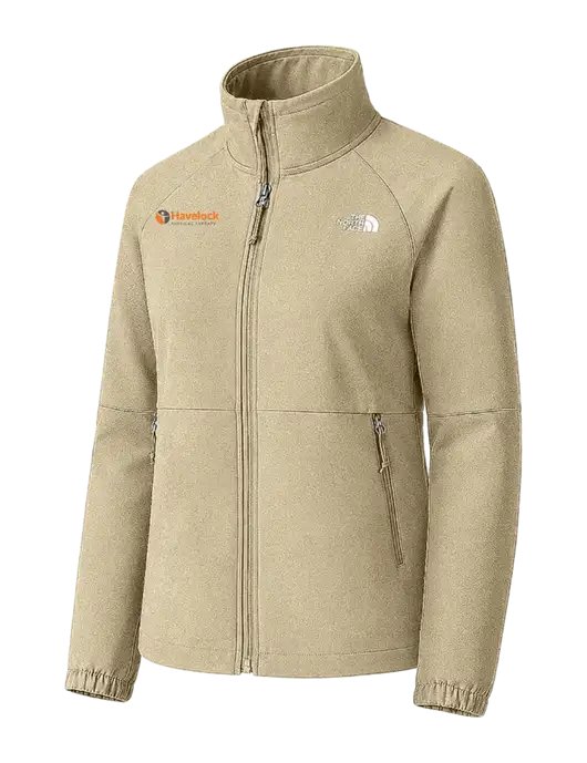 The North Face Womens Tan Barr Lake Soft Shell Jacket w/Havelock Logo