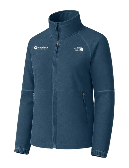 The North Face Womens Light Navy Barr Lake Soft Shell Jacket w/Havelock Logo