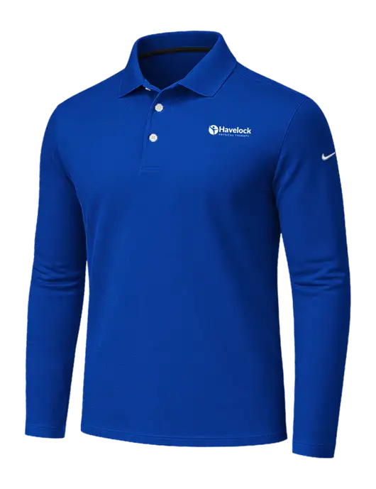 Nike Dark Royal Dri-FIT Micro Pique 2.0 Long Sleeve Polo w/Havelock Logo