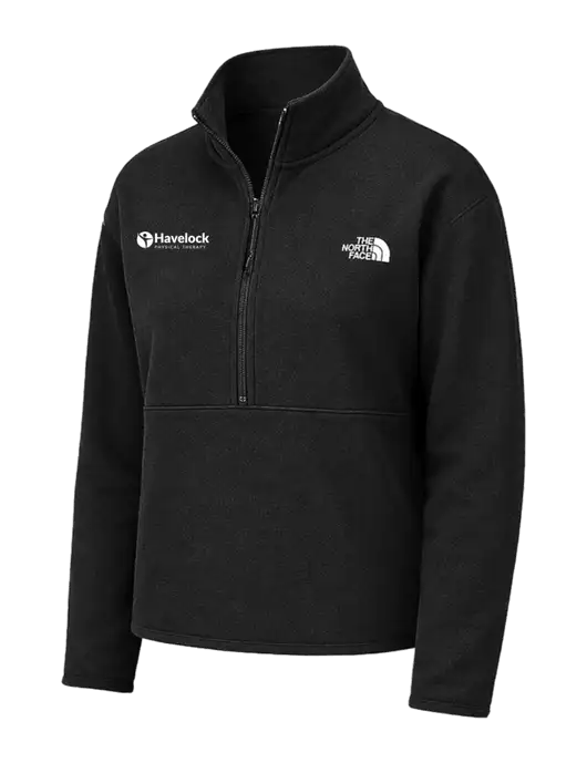 The North Face Womens Black Double-Knit 1/2-Zip Fleece w/Havelock Logo