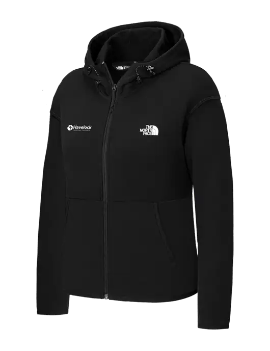 The North Face Womens Black Double-Knit Full-Zip Hoodie w/Havelock Logo