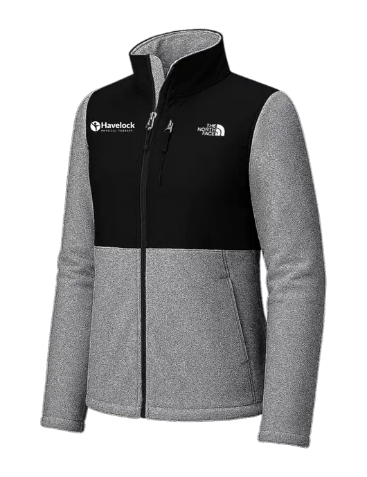 The North Face Womens Dark Medium Grey Heather/Black Highest Peak Full-Zip Fleece Jacket w/Havelock Logo