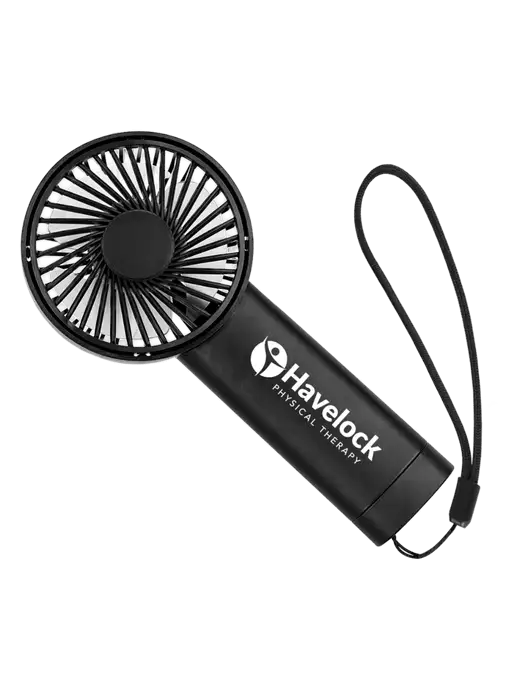 Airpulse 3-Speed Rechargeable Black Fan w/Havelock Logo