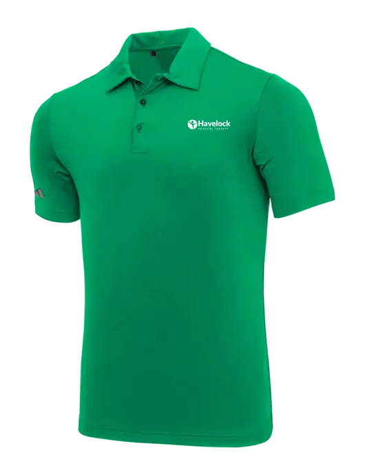 Adidas Medium Green Ultimate Solid Polo w/Havelock Logo
