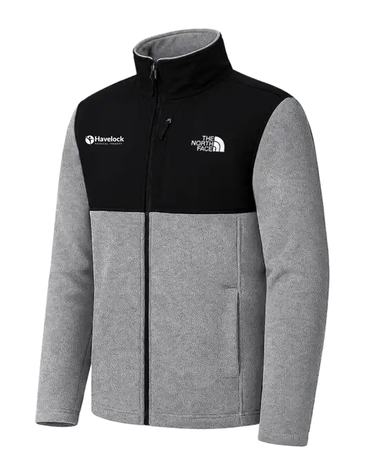 The North Face Medium Grey Heather/Black Highest Peak Full-Zip Fleece Jacket w/Havelock Logo