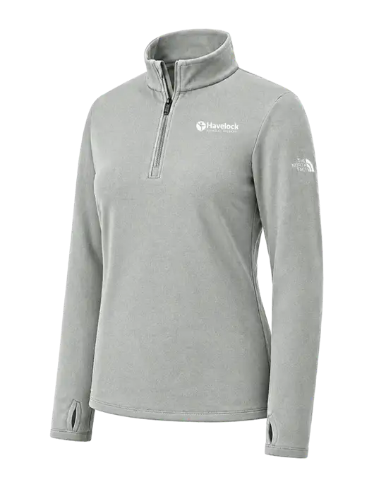 The North Face Womens Light Medium Grey Ambition 1/4-Zip  w/Havelock Logo