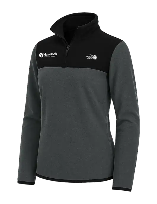The North Face Womens Charcoal Grey/Black Glacier 1/4-Zip Fleece w/Havelock Logo