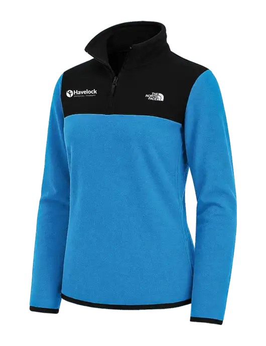 The North Face Womens Royal Blue/Black Glacier 1/4-Zip Fleece w/Havelock Logo