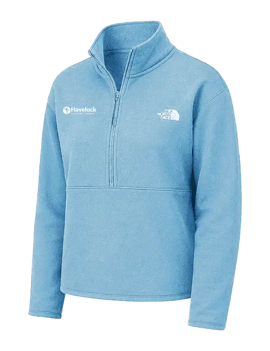The North Face Womens Light Blue Double-Knit 1/2-Zip Fleece w/Havelock Logo