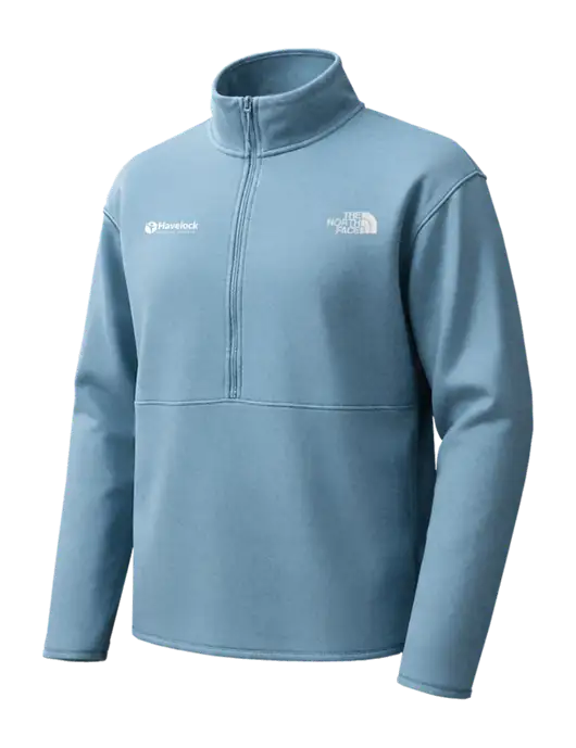 The North Face Light Blue Double-Knit 1/2-Zip Fleece w/Havelock Logo