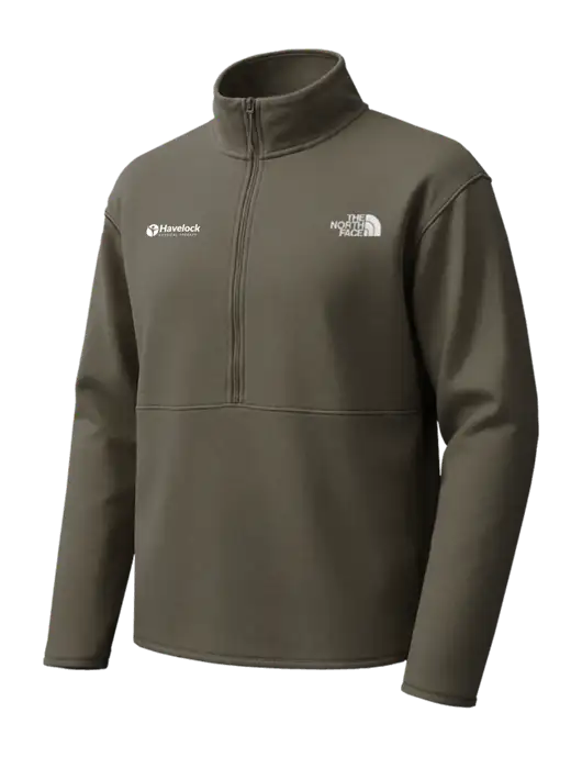 The North Face Dark Olive Double-Knit 1/2-Zip Fleece w/Havelock Logo