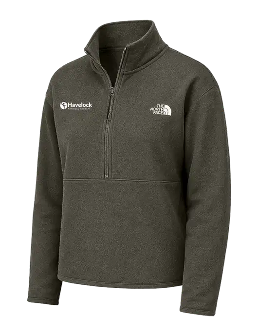 The North Face Womens Dark Olive Double-Knit 1/2-Zip Fleece w/Havelock Logo