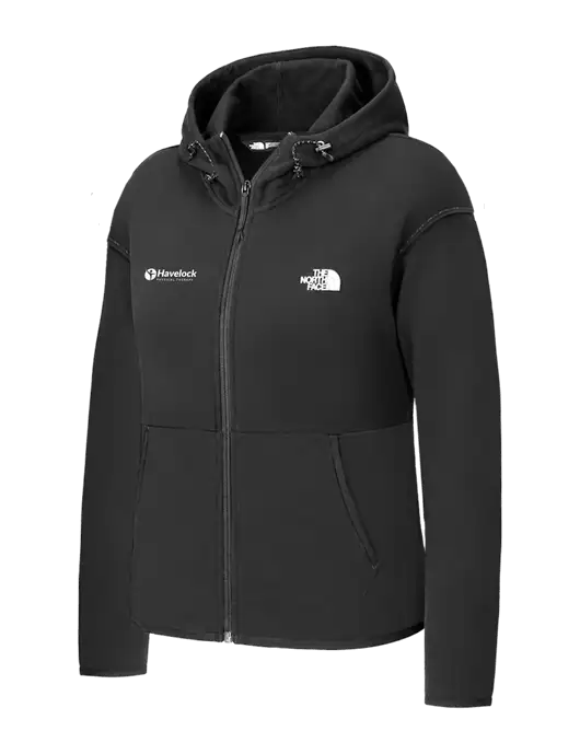 The North Face Womens Dark Medium Grey Double-Knit Full-Zip Hoodie w/Havelock Logo