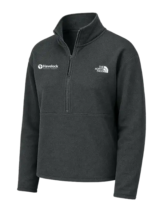 The North Face Womens Very Dark Grey Double-Knit 1/2-Zip Fleece w/Havelock Logo