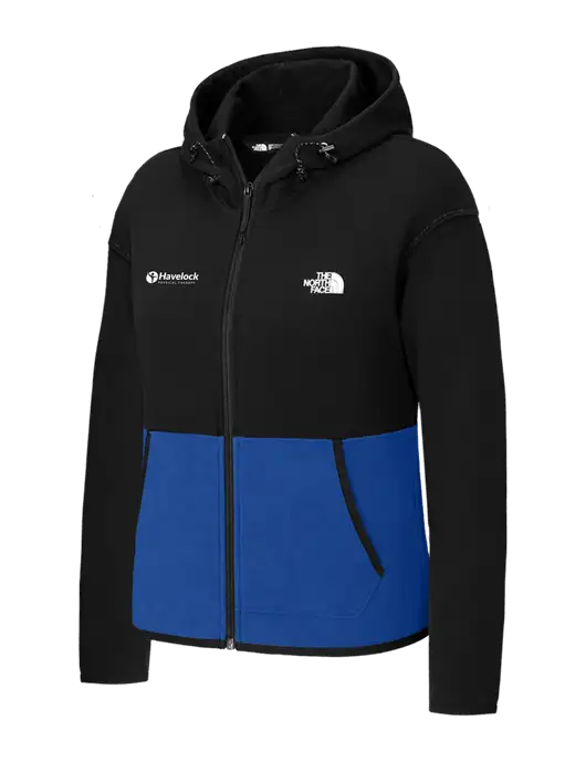 The North Face Womens Black/Royal Double-Knit Full-Zip Hoodie w/Havelock Logo