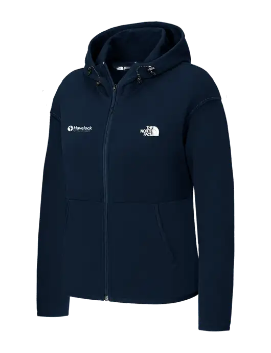The North Face Womens Dark Navy Double-Knit Full-Zip Hoodie w/Havelock Logo