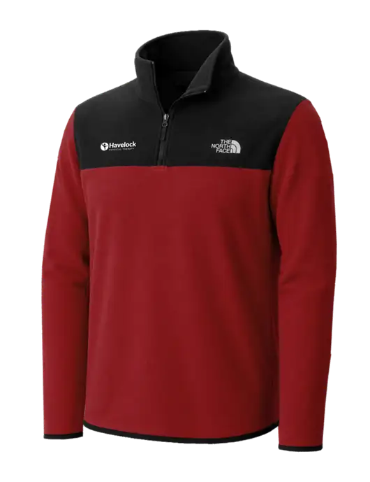 The North Face Cardinal/ Black Glacier 1/4-Zip Fleece w/Havelock Logo