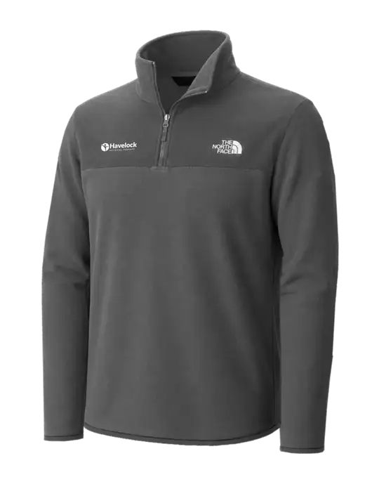 The North Face Medium Grey Heather Glacier 1/4-Zip Fleece w/Havelock Logo