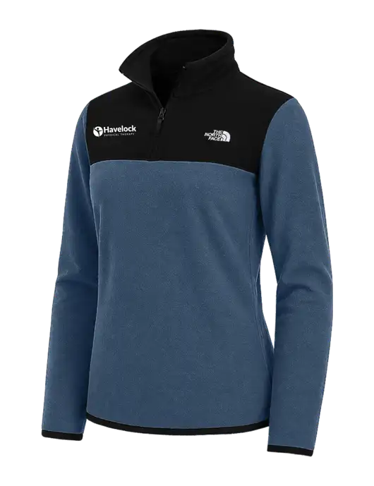 The North Face Womens Light Navy/Black Glacier 1/4-Zip Fleece w/Havelock Logo