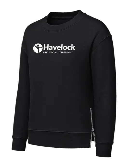Womens Black Dual Side Zippers Crewneck w/Havelock Logo