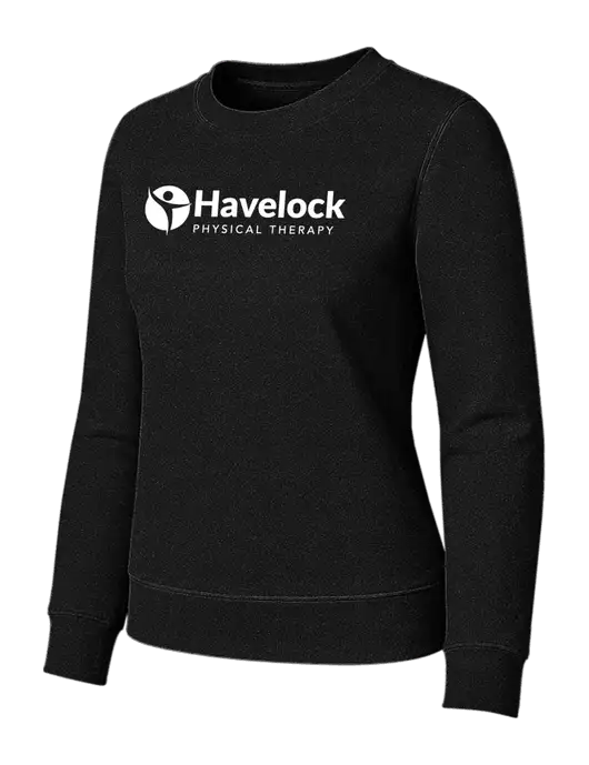 Womens Black Loft Crewneck Sweatshirt w/Havelock Logo