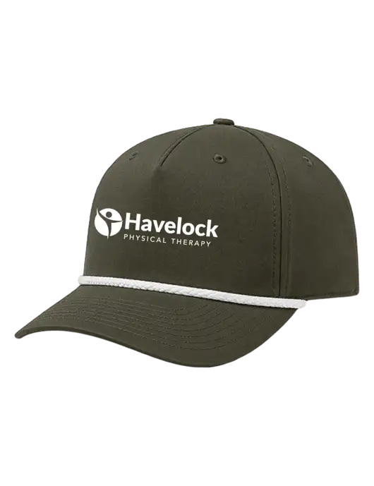 Richardson 5-Panel Classic Dark Olive/White Rope Cap w/Havelock Logo