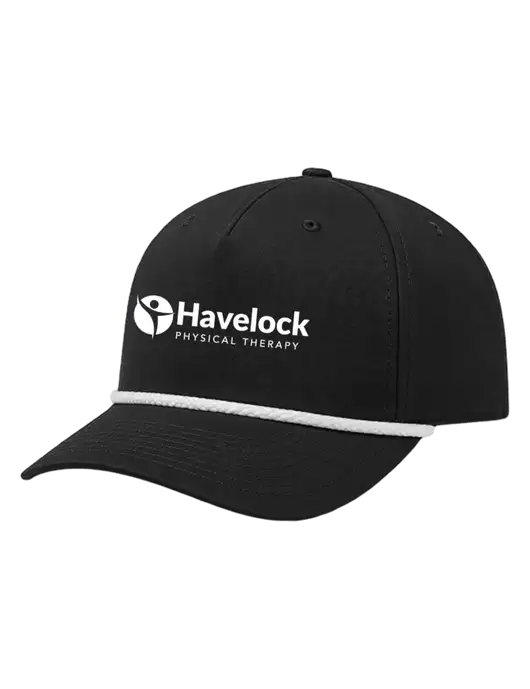 Richardson 5-Panel Classic Black/White Rope Cap w/Havelock Logo