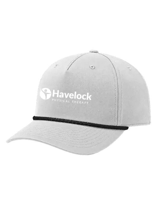 Richardson 5-Panel Classic Light Grey/Black Rope Cap w/Havelock Logo