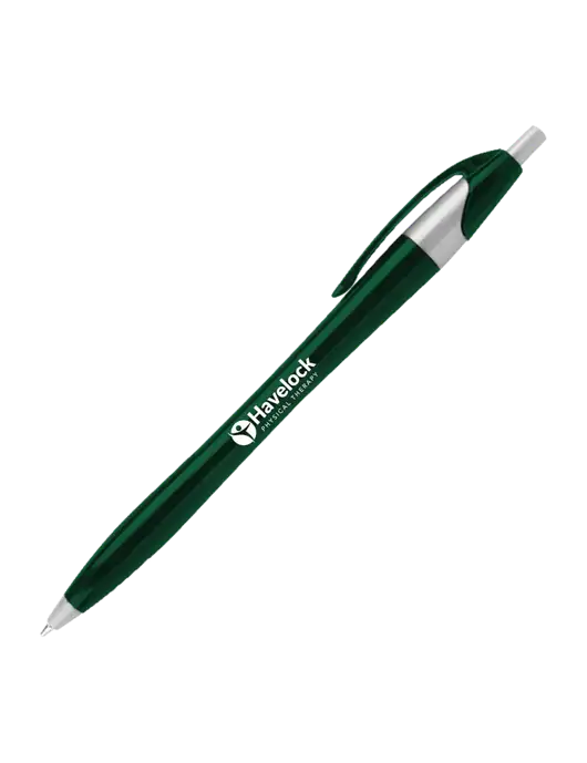 Novella Dark Green/Silver Corporate Pen - Blue Ink w/Havelock Logo