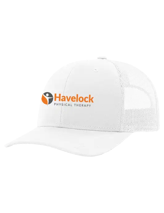 Richardson 112+ R-Flex White Trucker Cap w/White Mesh w/Havelock Logo