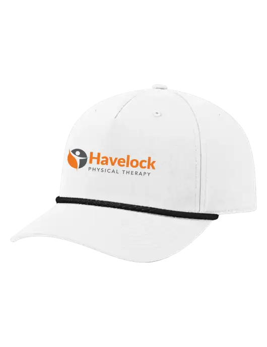 Richardson 5-Panel Classic White/Black Rope Cap w/Havelock Logo