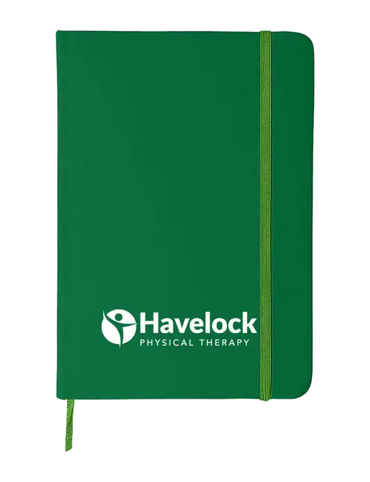 Medium Green Comfort Touch Bound Journal 5" X 7" w/Havelock Logo