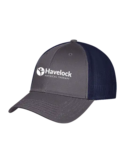 Charcoal/Navy Mesh Trucker Cap Snap Back w/Havelock Logo