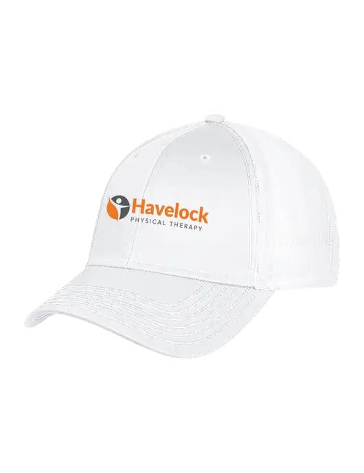 White Mesh Trucker Cap Snap Back w/Havelock Logo