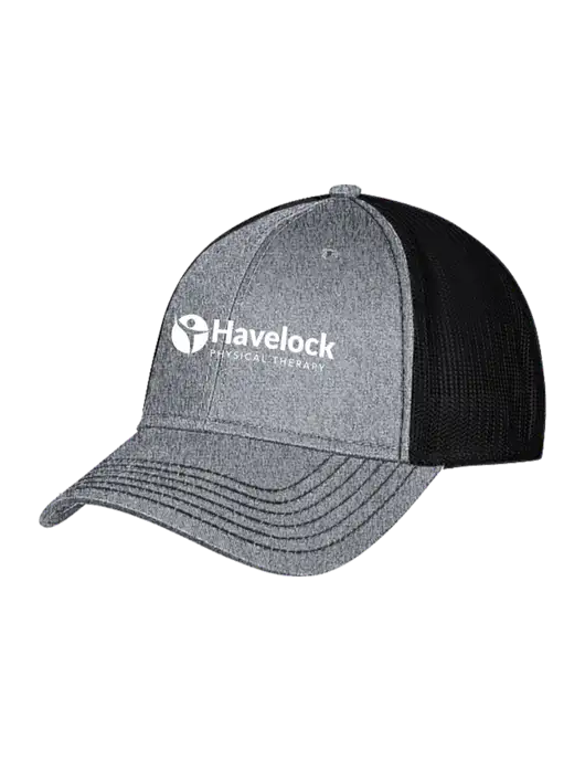 Medium Grey Heather/Black Mesh Trucker Cap Snap Back w/Havelock Logo